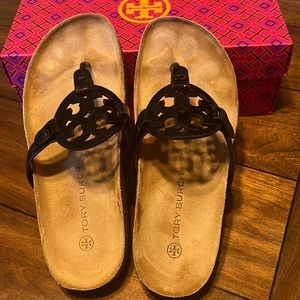 Tory Burch Miller Cloud in Black Patent/Cork
